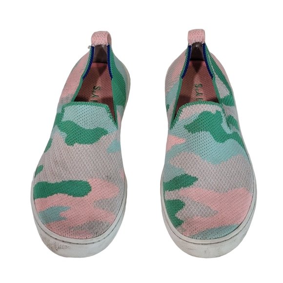 Rothy's The Kids Sneaker Size 2 Cotton Candy Camo Fabric Slip On Casual Shoes - Picture 4 of 12